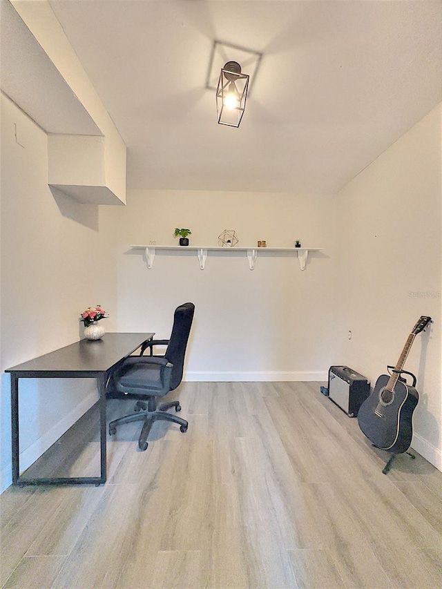 office area featuring light wood-type flooring