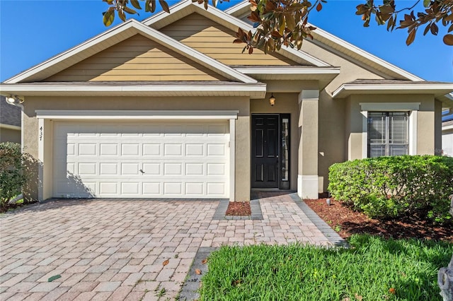 view of front of house with a garage