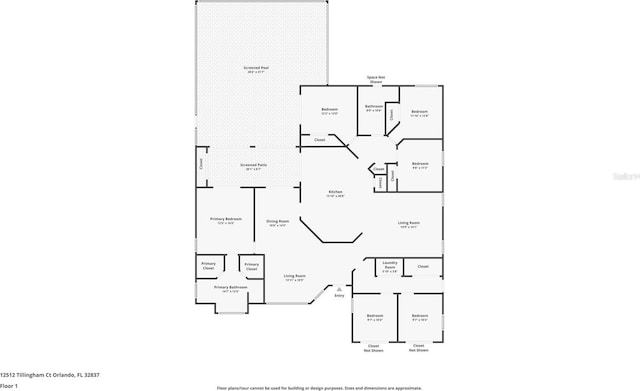 12512 Tillingham Ct SW, Orlando, FL 32837 - floor plan / room layout