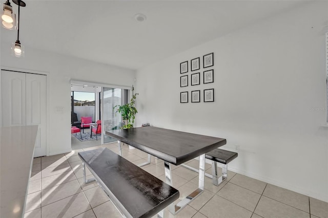 view of tiled dining room