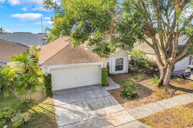 view of front of house with a garage