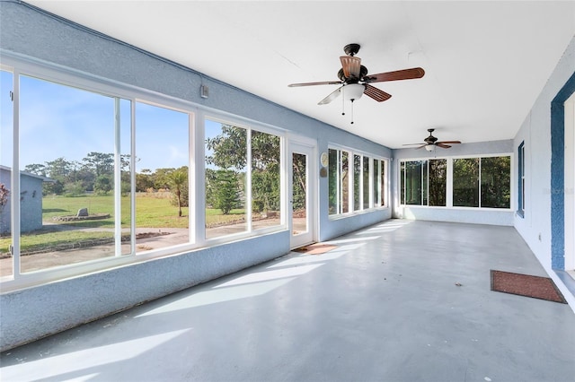 view of unfurnished sunroom