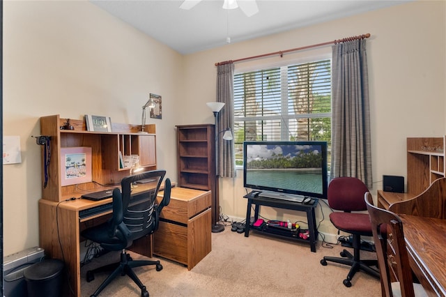 5307 Cortland Dr, Davenport, FL 33837 - office space featuring light colored carpet and a ceiling fan