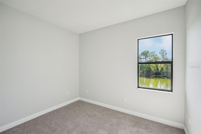 unfurnished room with light carpet