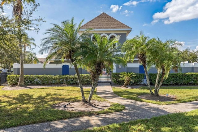 exterior space with a front yard