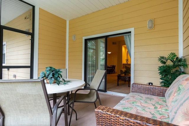 balcony featuring a patio area