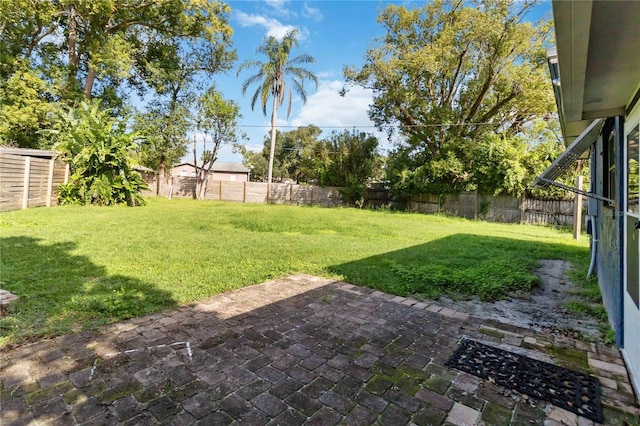 view of yard featuring a patio