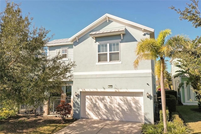 view of front of house with a garage