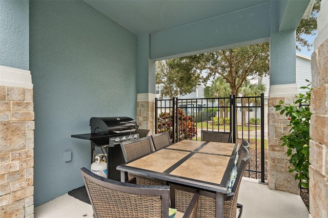 view of patio with grilling area