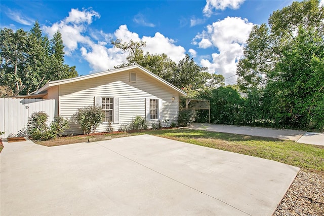 exterior space with a lawn