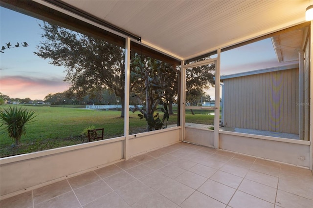 view of unfurnished sunroom