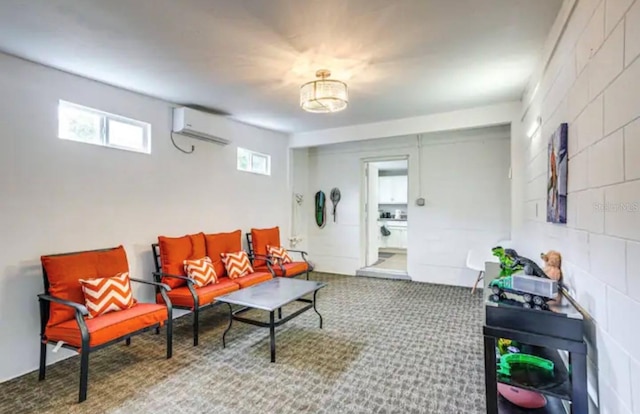 living room featuring a wall unit AC