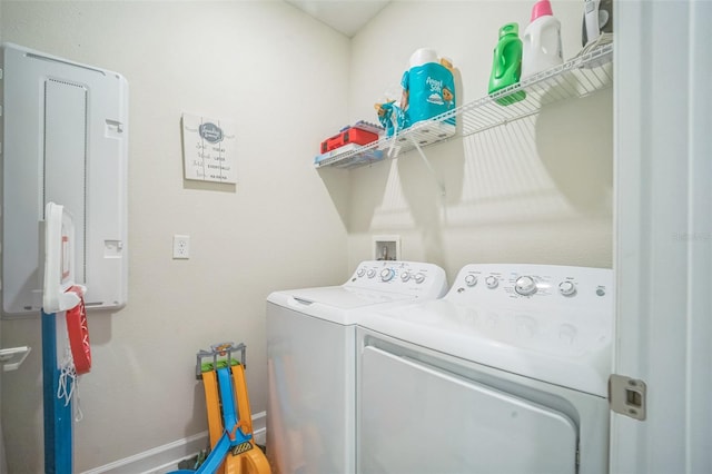 laundry room with washer and clothes dryer