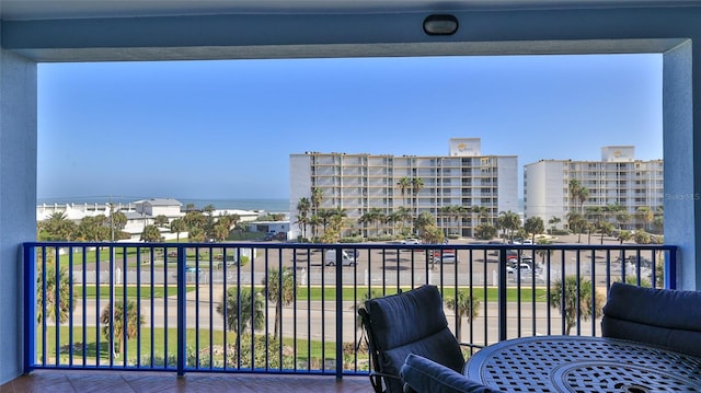 balcony with a water view