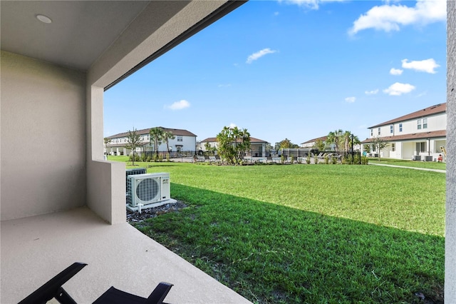 view of yard featuring ac unit