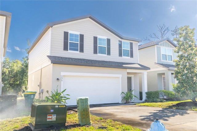 view of front facade with a garage