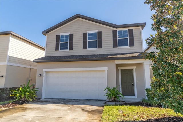 view of front facade with a garage