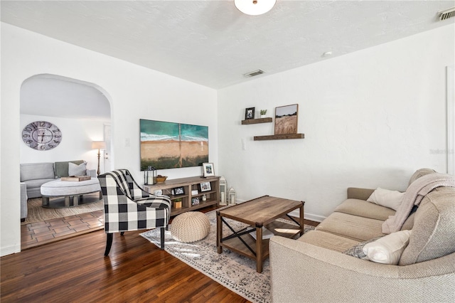 living room with wood-type flooring