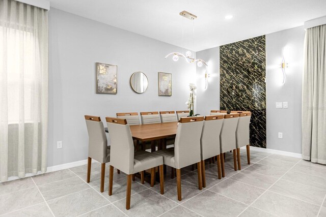 view of tiled dining room