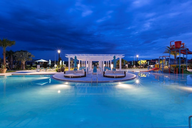 view of pool featuring a pergola