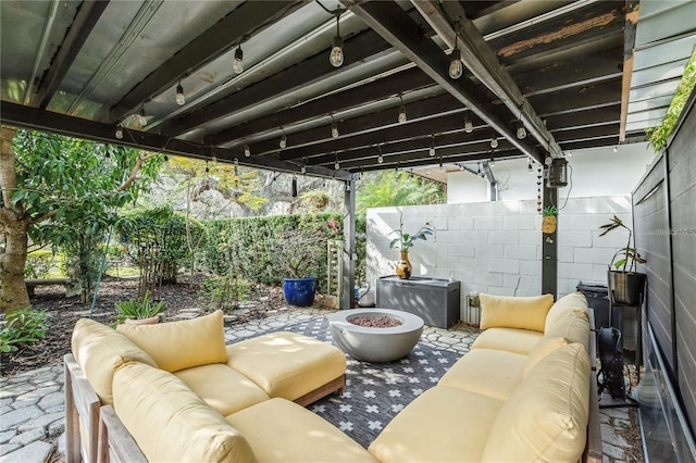 view of patio / terrace with an outdoor living space