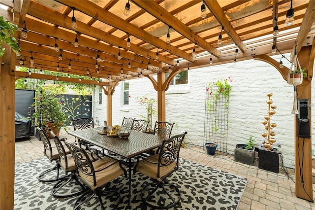 view of patio / terrace with a pergola