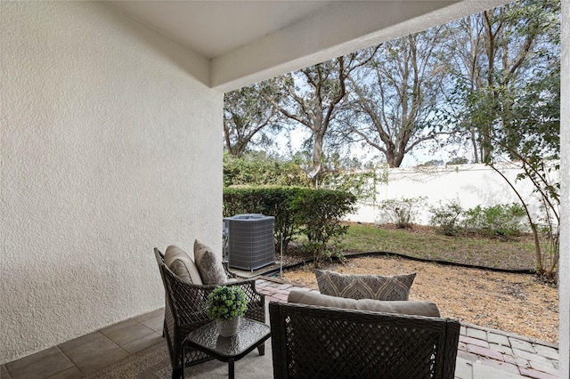 view of patio with central air condition unit