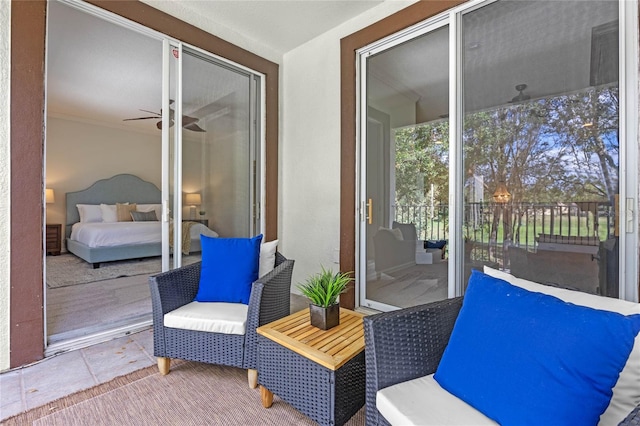 view of patio / terrace with ceiling fan