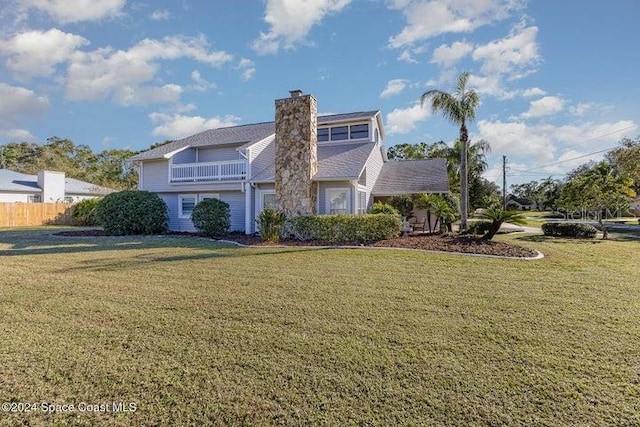 view of property with a front lawn