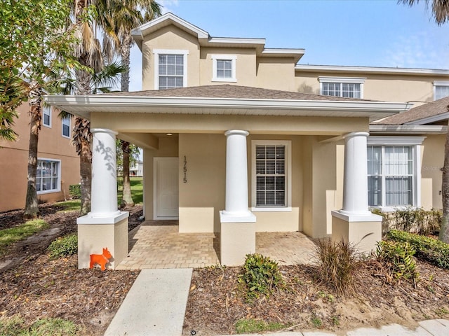 view of front of house with covered porch