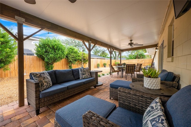 view of patio with an outdoor living space