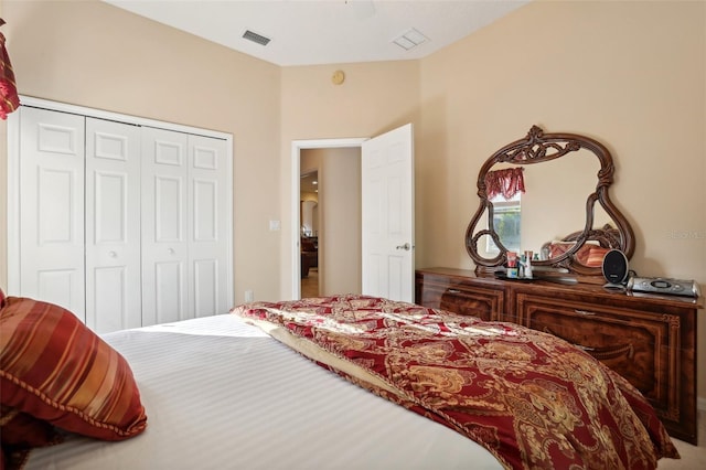 bedroom with a closet