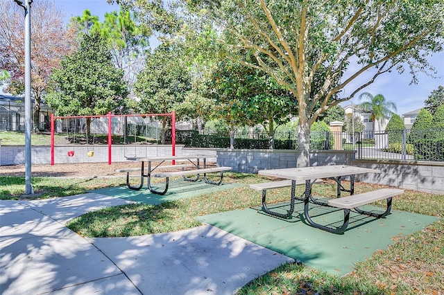 view of property's community with a playground