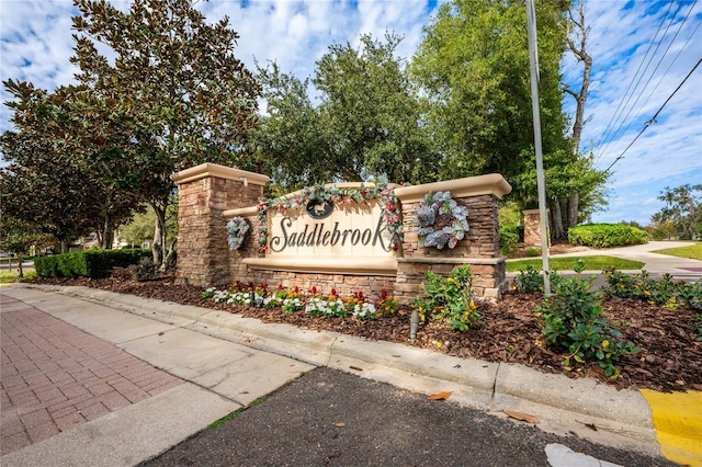 view of community sign