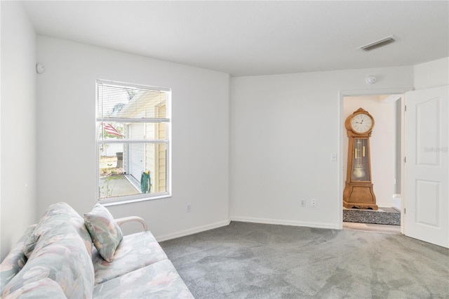 living room with light carpet