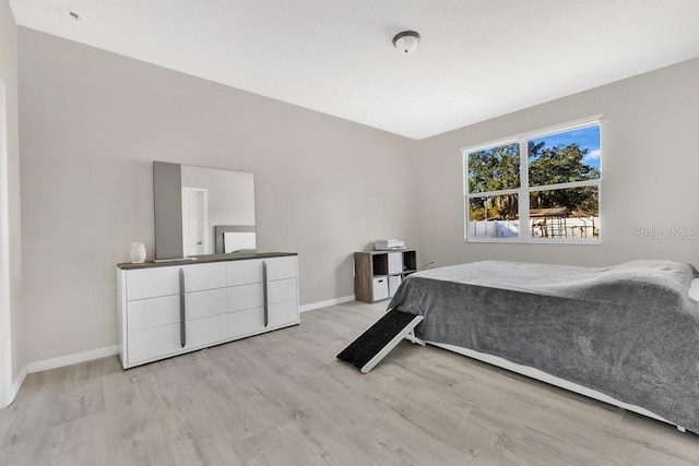 bedroom featuring light wood-type flooring