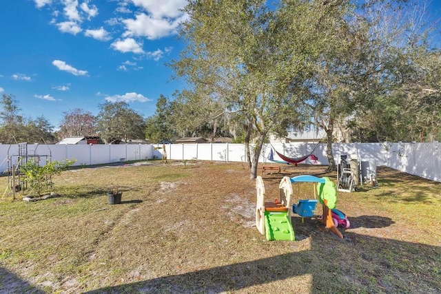 view of yard featuring a playground