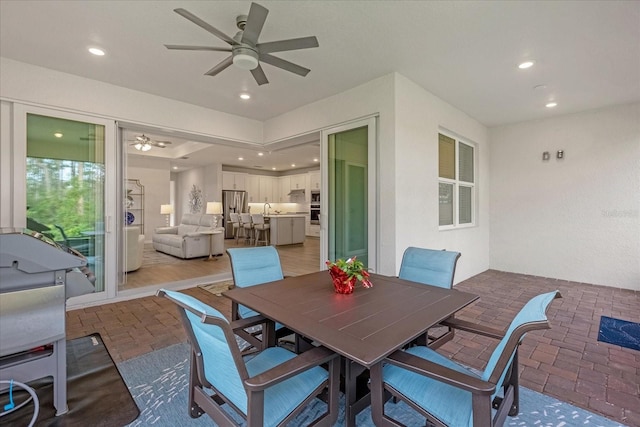 view of patio / terrace with ceiling fan