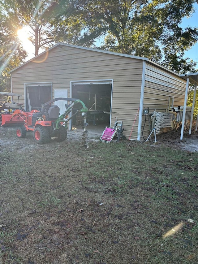 view of garage