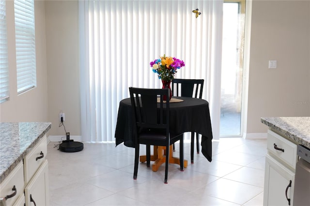 view of tiled dining space