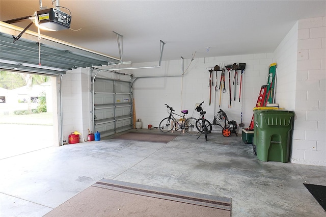 garage featuring a garage door opener