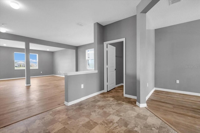 empty room with light wood-type flooring