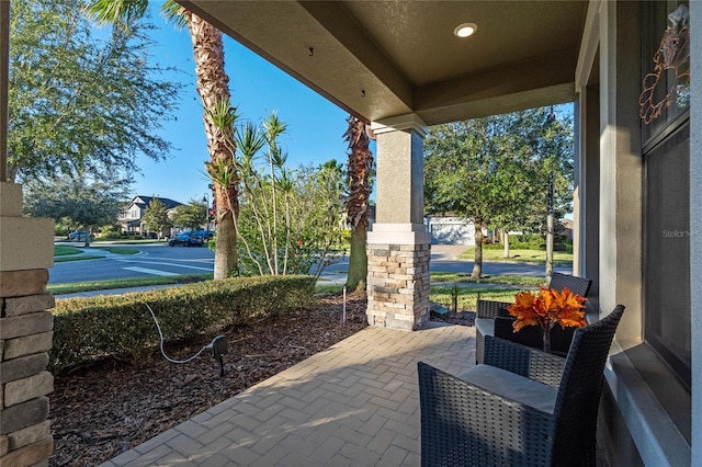 view of patio with covered porch