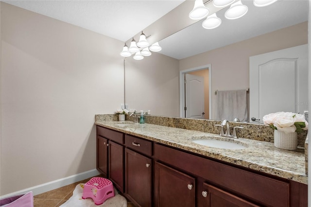 bathroom featuring vanity and tile patterned floors