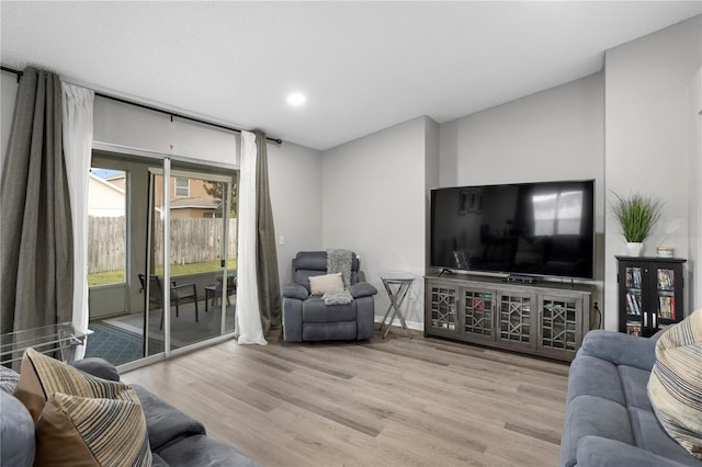 living room featuring light hardwood / wood-style flooring