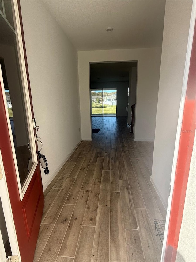 hall featuring light wood-type flooring