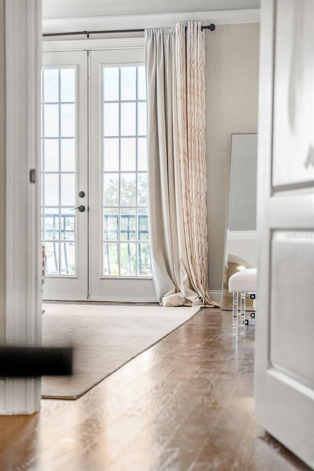 doorway with french doors