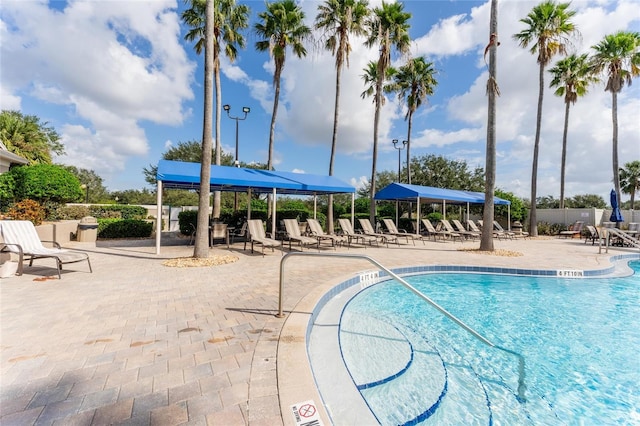 view of pool with a patio area