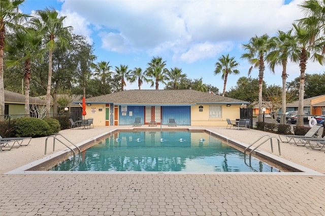 view of pool featuring a patio