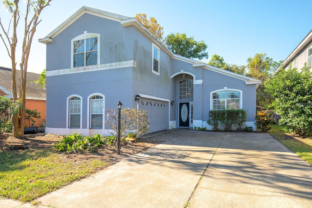 front facade featuring a garage